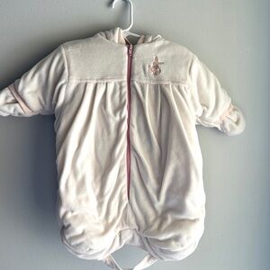 Cozy Cream Baby Onesie with Pink Accents